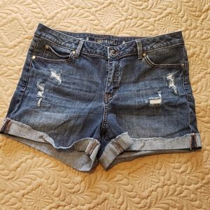 Distressed Denim Shorts